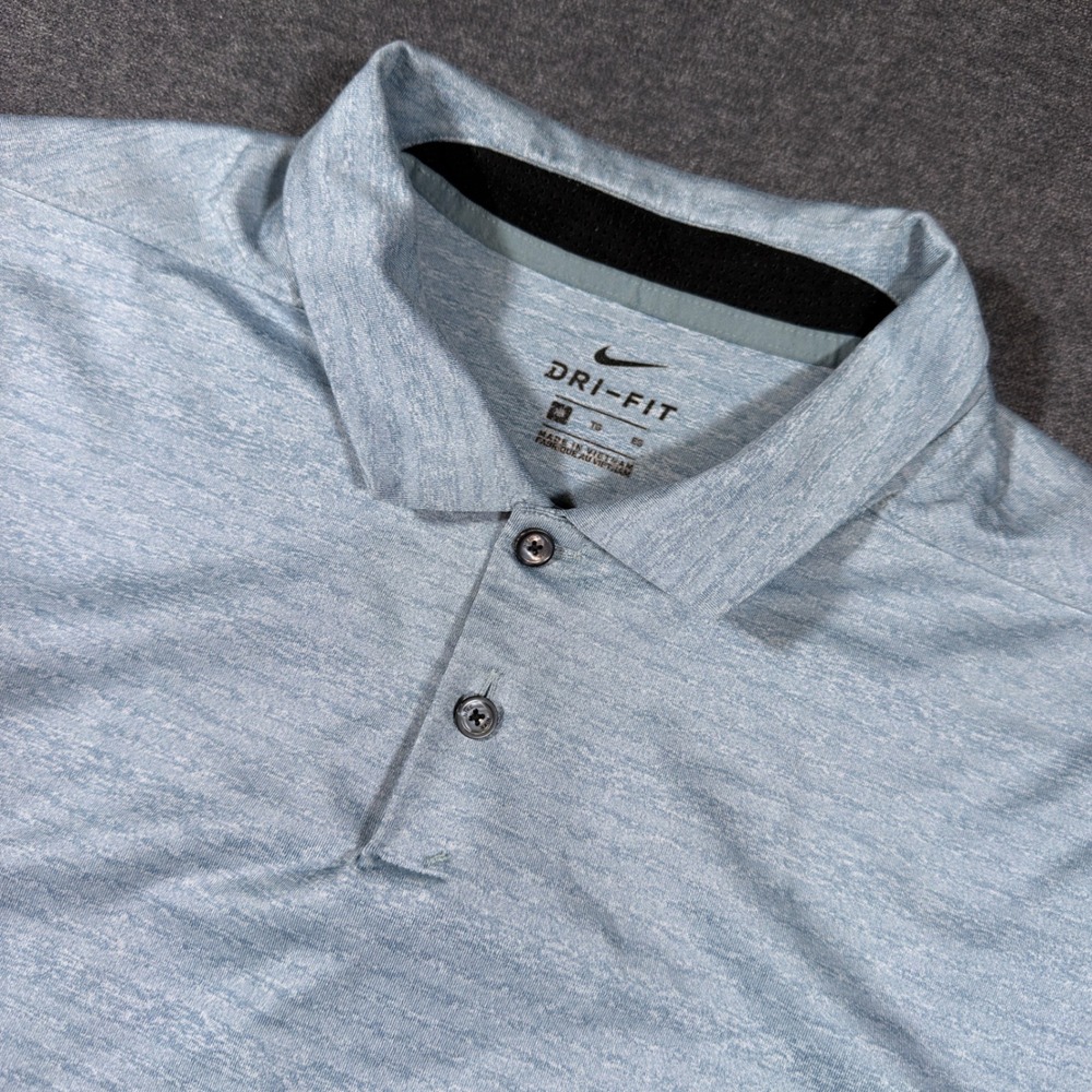 Nike Vapor Golf Polo Shirt Mens XL Blue Heather Dri-Fit Short‎ Sleeve Athletic